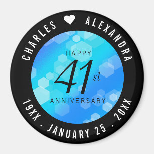 Elegant 41st Blue Topaz Wedding Anniversary Magnet