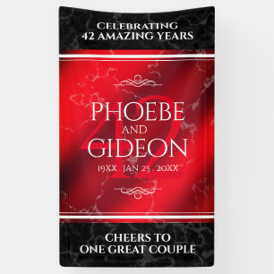 Elegant 42nd Jasper Wedding Anniversary Banner