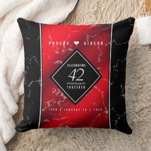 Elegant 42nd Jasper Wedding Anniversary Cushion