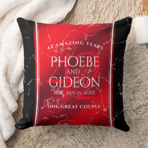 Elegant 42nd Jasper Wedding Anniversary Cushion