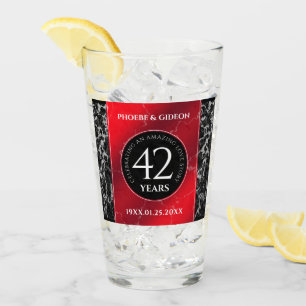 Elegant 42nd Jasper Wedding Anniversary Glass
