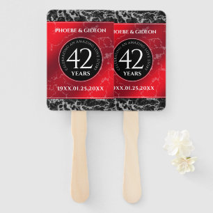 Elegant 42nd Jasper Wedding Anniversary Hand Fan