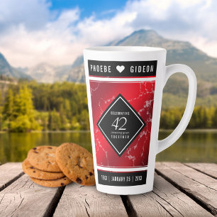 Elegant 42nd Jasper Wedding Anniversary Latte Mug