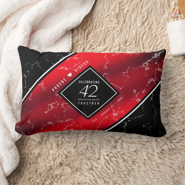 Elegant 42nd Jasper Wedding Anniversary Lumbar Cushion (Blanket)
