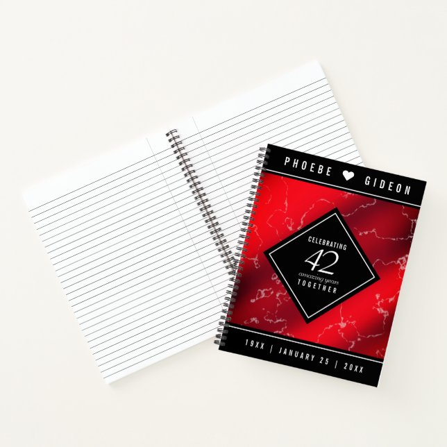 Elegant 42nd Jasper Wedding Anniversary Notebook (Inside)