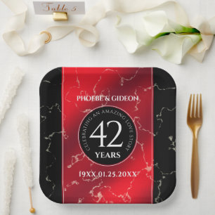 Elegant 42nd Jasper Wedding Anniversary Paper Plate