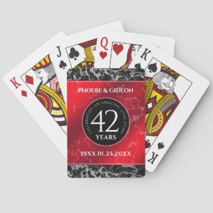 Elegant 42nd Jasper Wedding Anniversary Playing Cards