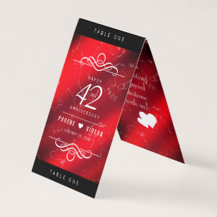 Elegant 42nd Jasper Wedding Anniversary Table Card