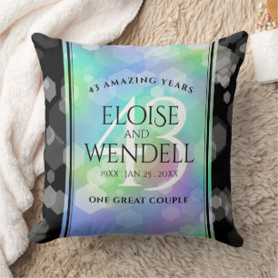 Elegant 43rd Opal Wedding Anniversary Celebration Cushion