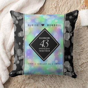 Elegant 43rd Opal Wedding Anniversary Celebration Cushion