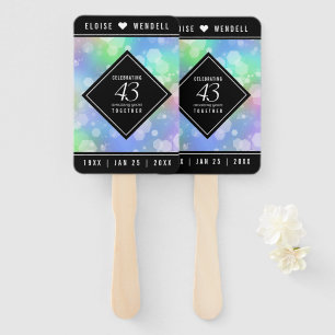 Elegant 43rd Opal Wedding Anniversary Celebration Hand Fan