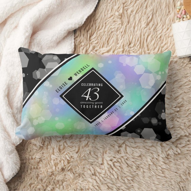Elegant 43rd Opal Wedding Anniversary Celebration Lumbar Cushion (Blanket)