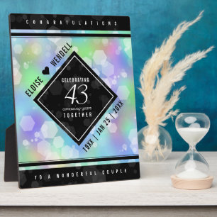 Elegant 43rd Opal Wedding Anniversary Celebration Plaque