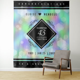 Elegant 43rd Opal Wedding Anniversary Celebration Tapestry