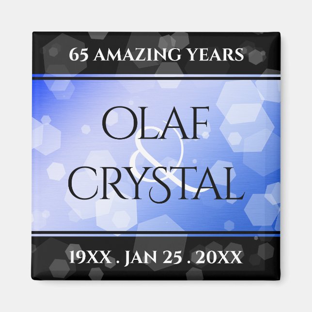 Elegant 45th 65th Sapphire Wedding Anniversary Magnet (Front)