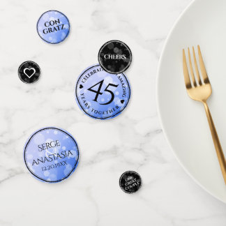 Elegant 45th Sapphire Wedding Anniversary Confetti