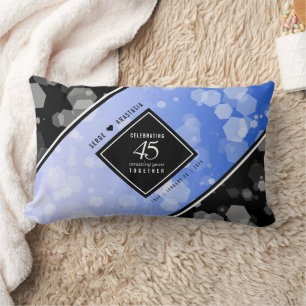 Elegant 45th Sapphire Wedding Anniversary Lumbar Cushion