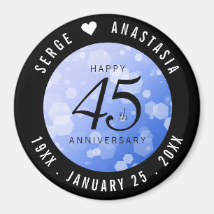 Elegant 45th Sapphire Wedding Anniversary Magnet