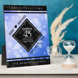 Elegant 45th Sapphire Wedding Anniversary Plaque