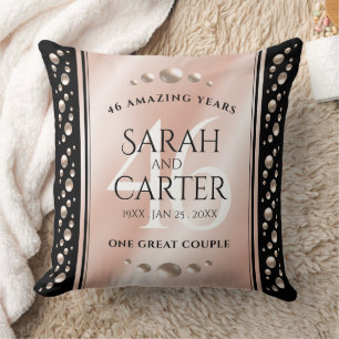 Elegant 46th Pearl Wedding Anniversary Celebration Cushion