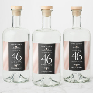 Elegant 46th Pearl Wedding Anniversary Celebration Liquor Bottle Label