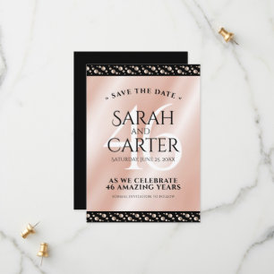 Elegant 46th Pearl Wedding Anniversary Celebration Save The Date