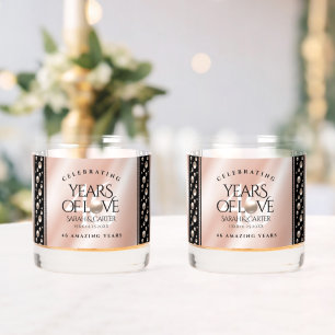 Elegant 46th Pearl Wedding Anniversary Celebration Whiskey Glass