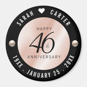 Elegant 46th Pearl Wedding Anniversary Magnet