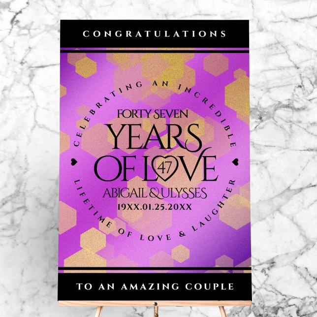 Elegant 47th Amethyst Wedding Anniversary Acrylic Sign (Elegant 47th Amethyst Wedding Anniversary Acrylic Sign Cover Photo)