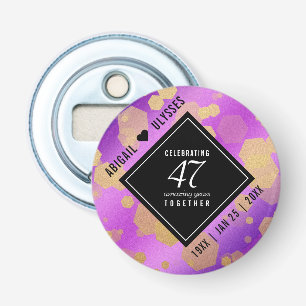 Elegant 47th Amethyst Wedding Anniversary Bottle Opener