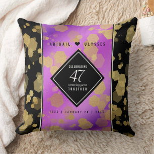 Elegant 47th Amethyst Wedding Anniversary Cushion