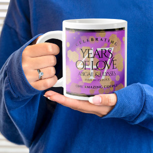 Elegant 47th Amethyst Wedding Anniversary Large Coffee Mug