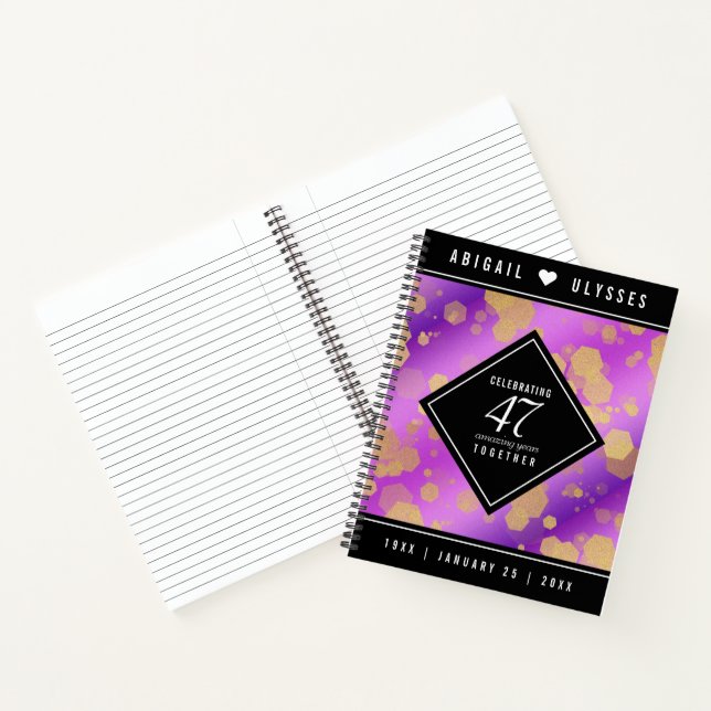 Elegant 47th Amethyst Wedding Anniversary Notebook (Inside)