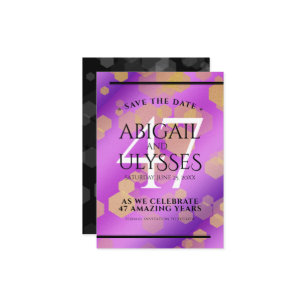 Elegant 47th Amethyst Wedding Anniversary Save The Date