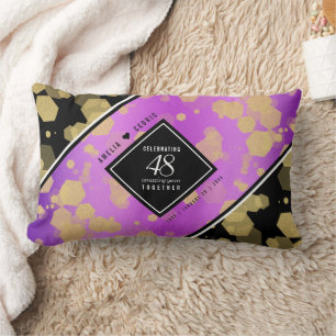 Elegant 48th Amethyst Wedding Anniversary Lumbar Cushion