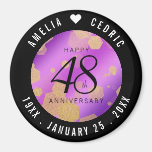 Elegant 48th Amethyst Wedding Anniversary Magnet