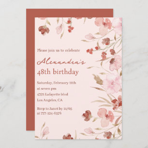 Elegant 48th birthday invitations Floral Chic