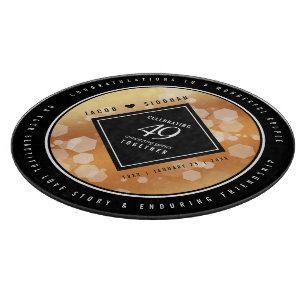 Elegant 49th Copper Wedding Anniversary Cutting Board