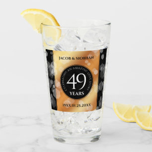 Elegant 49th Copper Wedding Anniversary Glass