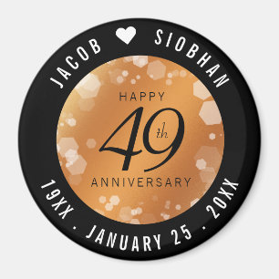 Elegant 49th Copper Wedding Anniversary Magnet