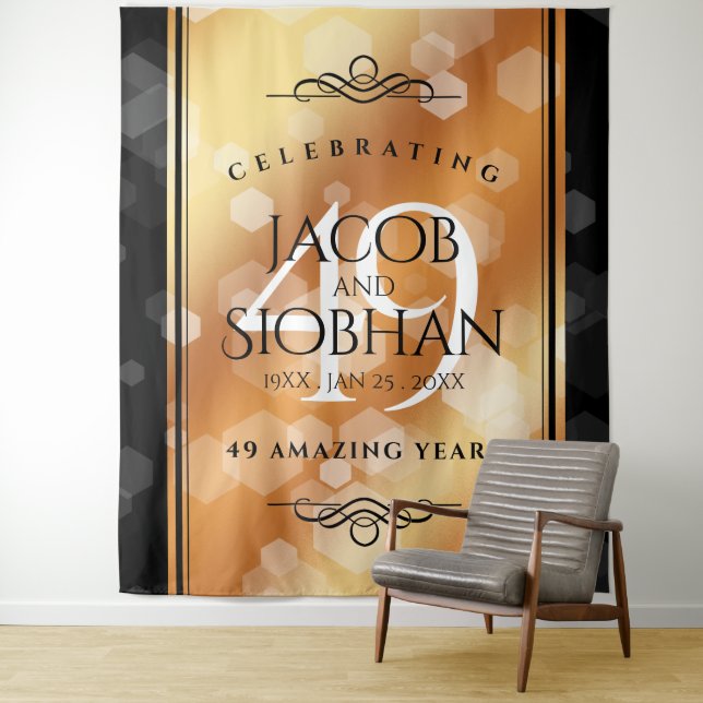 Elegant 49th Copper Wedding Anniversary Tapestry (In Situ)