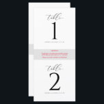 Elegant 4 inch Square Wedding Table Numbers<br><div class="desc">Elevate your wedding tables with our Simple Elegant 4x4 Inch Square Table Number Cards. These exquisite cards feature a modern swirly font that adds a touch of sophistication to your reception decor. Personalised with the couple's names and wedding date, they become a charming keepsake of your special day. Measuring at...</div>