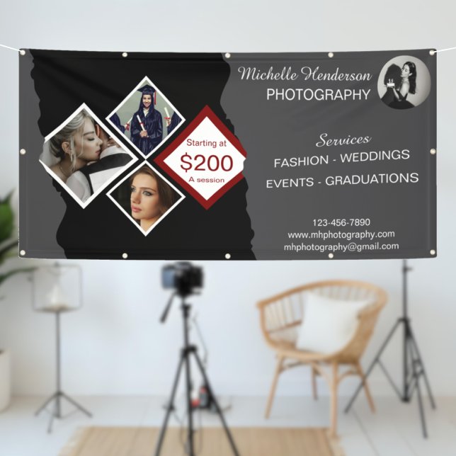 Elegant 4 Photo Photography Business Banner (Creator Uploaded)