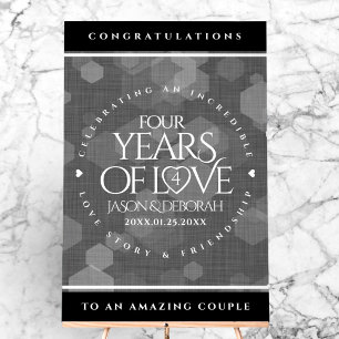 Elegant 4th Linen Wedding Anniversary Celebration Acrylic Sign