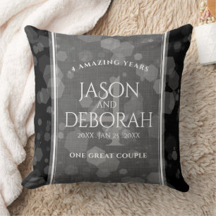 Elegant 4th Linen Wedding Anniversary Celebration Cushion