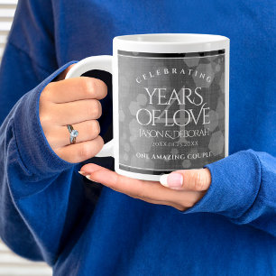 Elegant 4th Linen Wedding Anniversary Celebration Large Coffee Mug