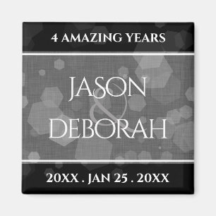 Elegant 4th Linen Wedding Anniversary Celebration Magnet