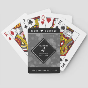 Elegant 4th Linen Wedding Anniversary Celebration Playing Cards