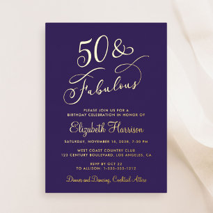 Elegant 50 And Fabulous Purple 50th Birthday Party