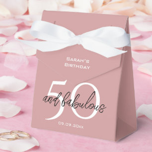 Elegant 50 & Fabulous Birthday Dusty Pink Girly  Favour Box